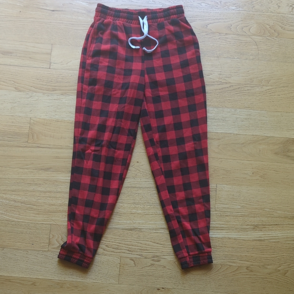 Red and Black Plaid Sweatpants/Joggers